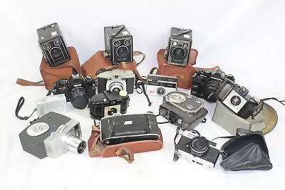 F X14 Vintage Film Cameras Inc. Rollsmat Instamatic 124 Ricoh KR-10 Etc • £18.88