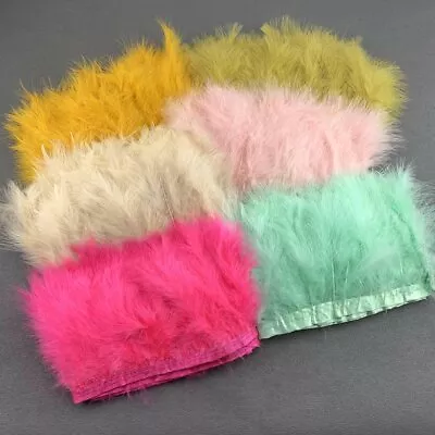 60 Color Marabou Plumas Trims Fluffy Turkey Feather Border Fringe Satin Ribbons • $2.99