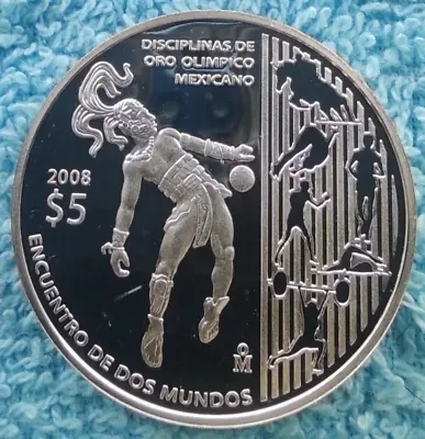 MEXICO 5 Pesos 2008 KM#805 (A) Olympic Gold Disciplines SILVER 0.925-27 Gr.... • $80.03