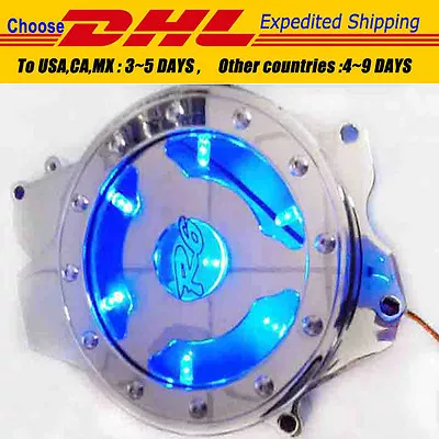 BLUE LED See Through Engine Stator Cover For Yamaha YZF R6 2003-2006 R6S CHROME • $114.04