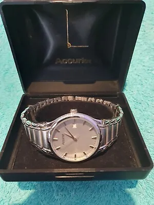 Gents Vintage Accurist Silver Tone Date Watch New  And Boxed • £19.99