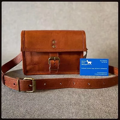 Leather Bag 7” Wide Goat Leather S7 Satchel Handbag Billy Goat Designs • $38.49