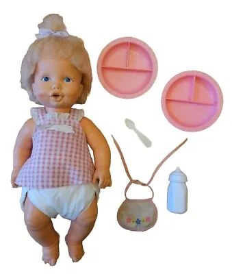 Rare VTG 1976 Kenner  Baby Alive  Doll Original Dress Bowls Spoon & Bib 16  Doll • $39.99