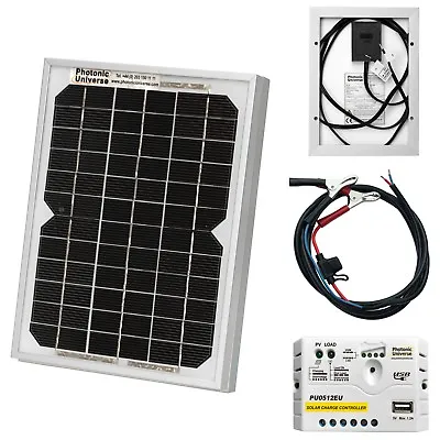 5W Solar Panel Kit / Trickle Charger For 12V Battery Car Van Motorbike Boat • £39.99