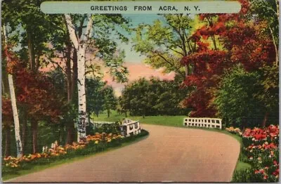 Vintage 1940s ACRA New York Greetings Postcard Highway Road Scene / Metro Linen • $4.69