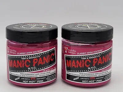 Manic Panic High Voltage Semi-Permanent Hair Color Cream Hot Hot Pink 4 Oz QTY:2 • $15.95