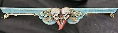 LIQUIDATION SALE: VERGIE LIGHTFOOT Unique 32.5  Wall Art Loving Skulls OAK Mint • $878.95