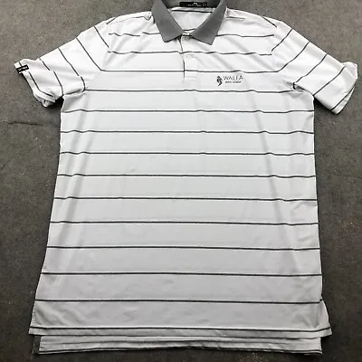 RLX Ralph Lauren Polo Shirt Men XL White Striped Short Sleeve Wailea Maui Hawaii • $24.95