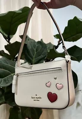 $115.09 • Buy NWT Kate Spade Convertible Heart Wristlet Shoulder Bag Leather Parchment White