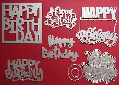 6 Types Happy Birthday Metal Die Cutters / Card Cutting Dies • £2.79