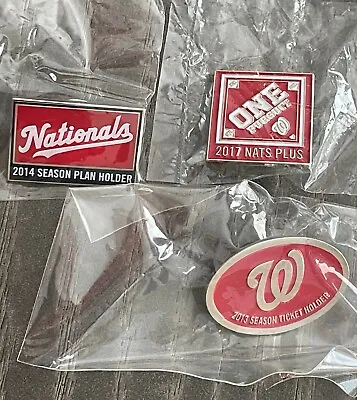 3 Washington Nationals Season Ticket Holder Pins. 2013 2014 2017 • $3.95