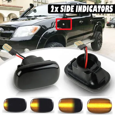 LED Side Marker Turn Signal Light Lamp Smoked For Toyota Hilux Fortuner Altis • $18.85