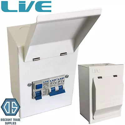 Live 4 Way Garage Unit Metal Enclosure Din Rail Consumer Unit IP40 63A RCD + MCB • £41.99