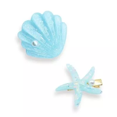 Starfish Shell Pearl Hair Clip Set Artificial Mermaid Costume Hairpin Blue • $6.31