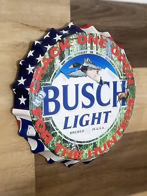 Busch Light For The Hunters Large Bottle Cap Metal Beer Sign Man Cave Bar Pub  • $20.99