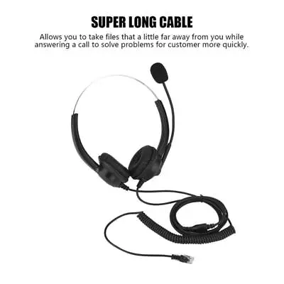 2.5/3.5mm Plug Call Center Headset With Mic - Telephone Voice Interphone • £12.07