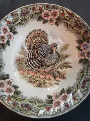 4 Queens China - Myott Factory Thanksgiving Turkey Cereal Salad Bowls Set Of 4 • $26.99