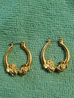 Vintage Napier Disney Mickey Minnie Mouse Gold Tone Earrings • $30