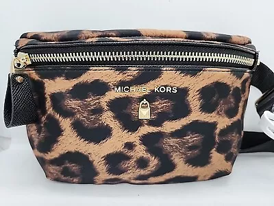 NEW Michael Kors Leopard Print Waist Pack Fanny Pack 5 H X 8 W X 1 D • $49.99