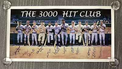 3000 Hit Club Signed Poster Baseball Litho Autograph HOF Aaron Mays +10 JSA LOA • $1699.99