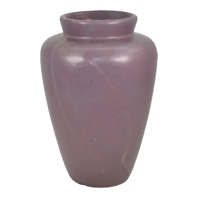 $70 • Buy Zanesville Stoneware 1930s Arts And Crafts Pottery Matte Lavender Leaf Vase 102