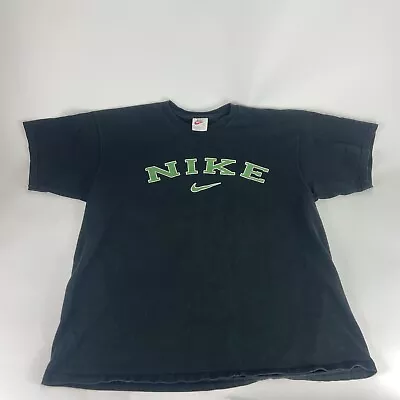 Vintage Nike T Shirt Mens XL 90s Green/Black Center Swoosh Made In USA • $29.97