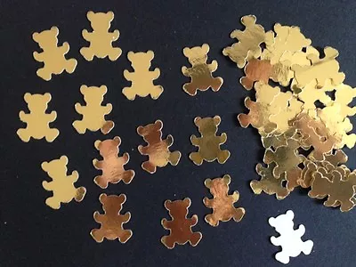 £2.50 • Buy 100 Shiny SILVER Holographic GOLD Teddy Bear Birthday Christening Table Confetti