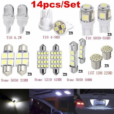 14PCS Car Interior Package Map Dome License Plate Mixed LED Kit Light Parts USA • $9.99