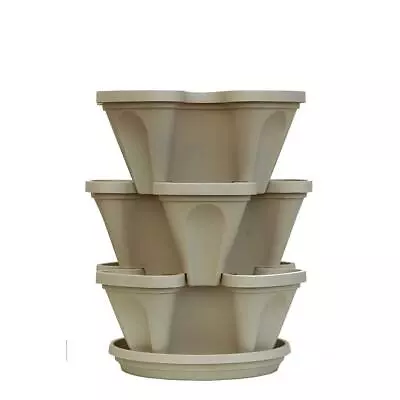 Mr. Stacky Stackable Planter Plastic Vertical Self-Watering Design (3-Pack) • $25.19