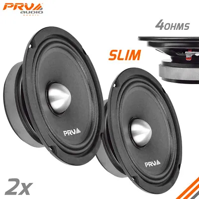 2x PRV Audio 6.5  Midrange Bullet Shallow Car Speaker 4 Ohm 6MR250B-4 SLIM 500W • $79.82