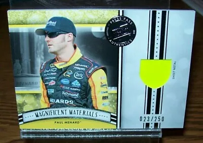 Paul Menard 2012 Press Pass Fan Fare Race-used Sheet Metal Card 023/250 Made • $3.95