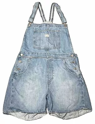 Levi's Two Horse Brand Bib Overalls Jean Shorts Women's Size XL Shortalls • $29.86