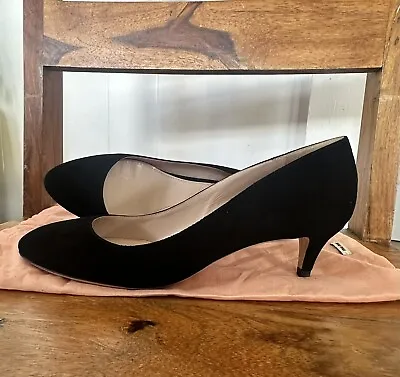 Miu Miu Black Suede 2 In.  Pump Sz:38 • $150