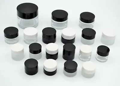 Round Glass Sample Jar - Pots Lids & Inserts - Glitter Make Up Cosmetic Travel • £7.09