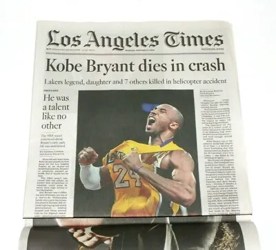 Kobe Bryant LA Times Los Angeles Times - NEWSPAPER + TRIBUTE 1/27/20 Lakers MINT • $66.62