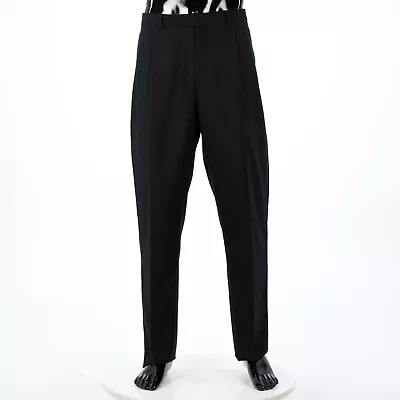 DIOR 2150$ Black Pleated Dress Pants - 100% Cashmere Flannel • $903