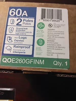 SQUARE D QOE260GFINM QO 60 Amp Spa Panel Main Lug Load Center • $85