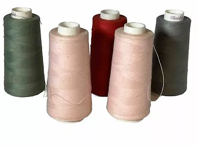 Lot Of 5 Maxi Lock Overlock Serger Thread Punk Red Gray Seafoam 3000 YDs Each • $23.32