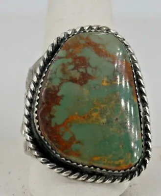 Southwestern Kay Johnson (Anglo) Royston Turquoise Sterling Ring – Size  13 • $299.97