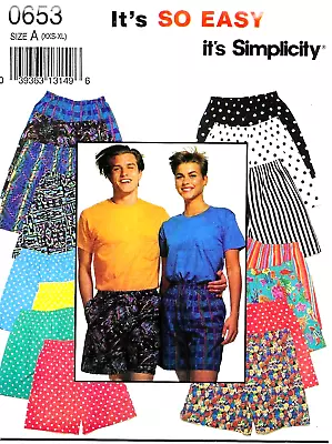 Vintage Men's Women's And Teen Sport Shorts Sewing Pattern UNCUT 1990's XXS-XL • $9.98