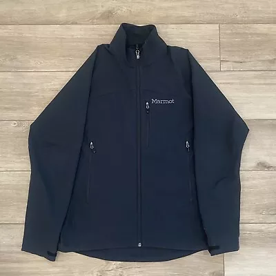 Marmot M3 Softshell Jacket Mens Size Large Black Full Zip Windproof Coat Pockets • $34.97