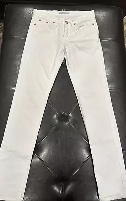 Milky Way Straight Leg Denim Jeans Women's Size 6 White 5-Pocket • $21