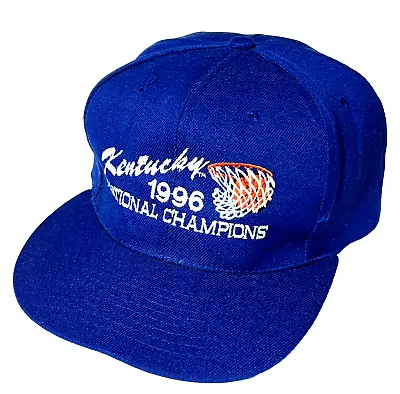 Vtg KENTUCKY WILDCATS Basketball NCAA 1996 National Champions Snapback Hat Cap • $37.49