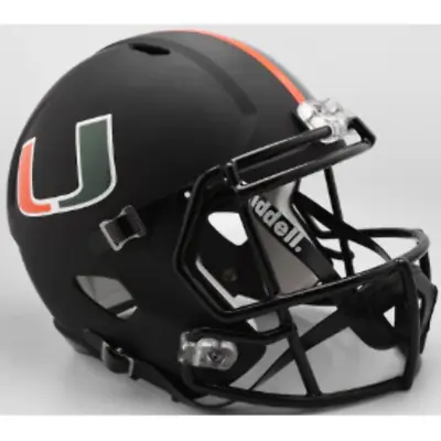 Miami Hurricanes Full Size Speed Replica Football Helmet Nights Alt- NCAA. • $134.99