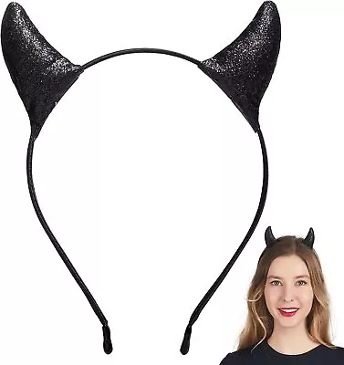 Syncfuns Halloween Black Devil Horns Headband Devil Horns Cosplay • $13.99