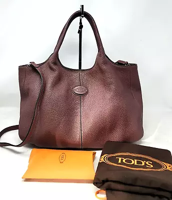 Tod's 24H Media Bag Mauve Leather Small Tote Shoulder Hand Bag Authentic • $350