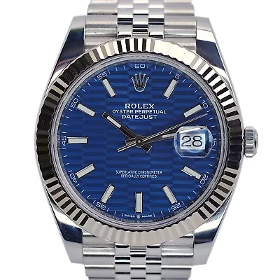 Rolex Datejust Ii Mens Watch 18kw & Ss Blue Motif Dial Yr-2023 126334 Box&cert • $15650