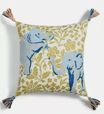 Martha Stewart Elephant 18  X 18  Decorative Throw Pillow Embroidered  • $29.99
