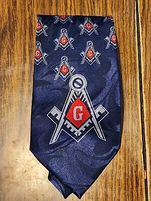Men's   Fraternal Organization Of Masons Steven Harris Blue Neck Tie • $15.50