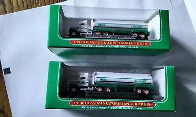 Lot Of (2) HESS 1998 HESS MINI TRUCK MINIATURE TANKER TRUCK NEW IN BOX • $36.95